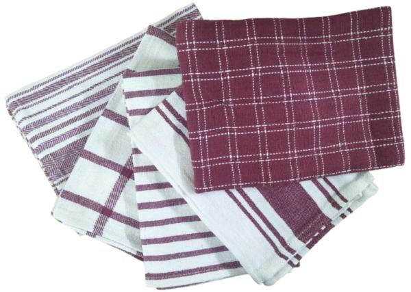 12x12 Colourful 5 Pcs Cotton Kitchen Towels Set - Plain Design