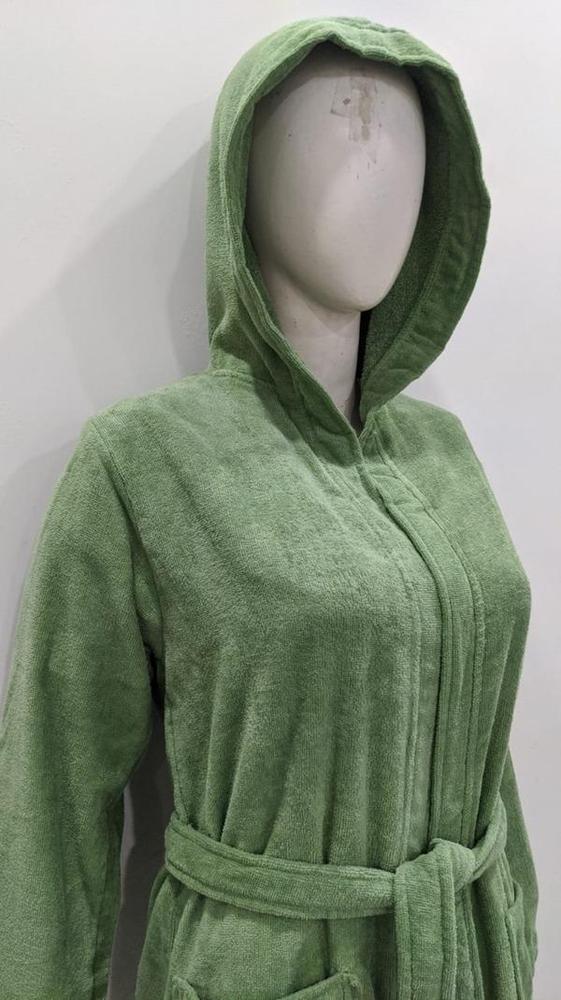1 Pc Hooded Terry Cotton Plain Bathrobe