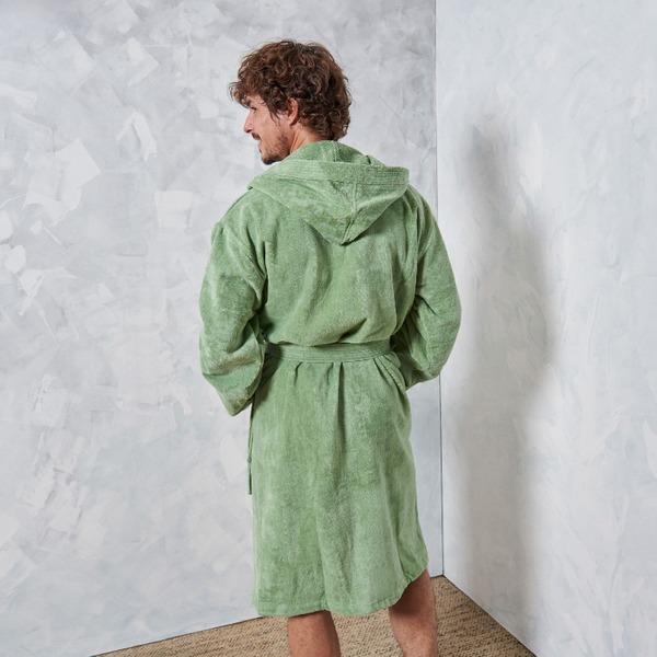 1 Pc Hooded Terry Cotton Plain Bathrobe