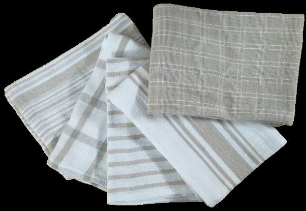 12x12 Colourful 5 Pcs Cotton Kitchen Towels Set - Plain Design
