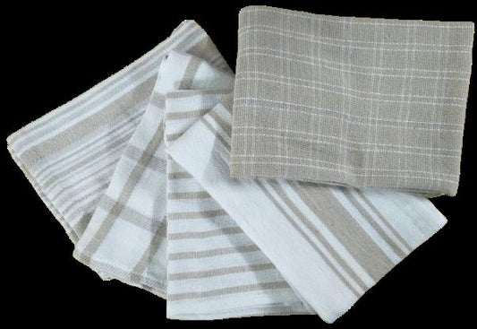 12x12 Colourful 5 Pcs Cotton Kitchen Towels Set - Plain Design