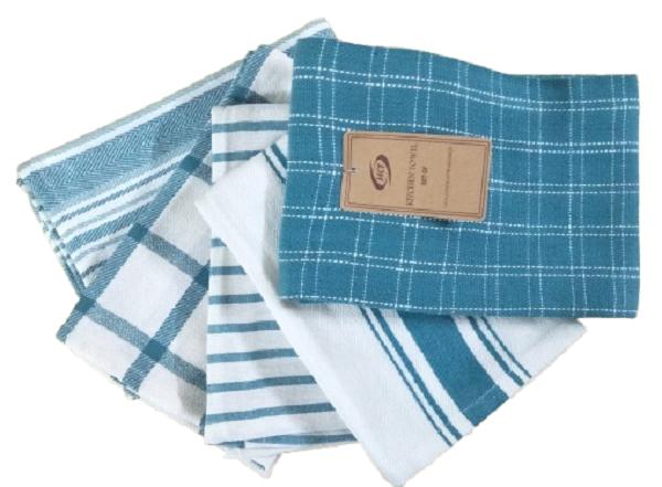 12x12 Colourful 5 Pcs Cotton Kitchen Towels Set - Plain Design