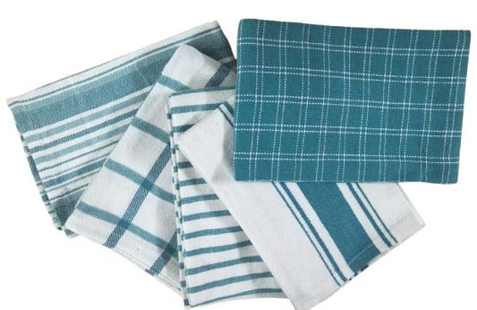 12x12 Colourful 5 Pcs Cotton Kitchen Towels Set - Plain Design