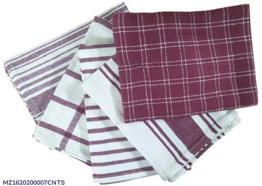 Colorful 5 Pcs Cotton Kitchen Towels Set - Plain Design