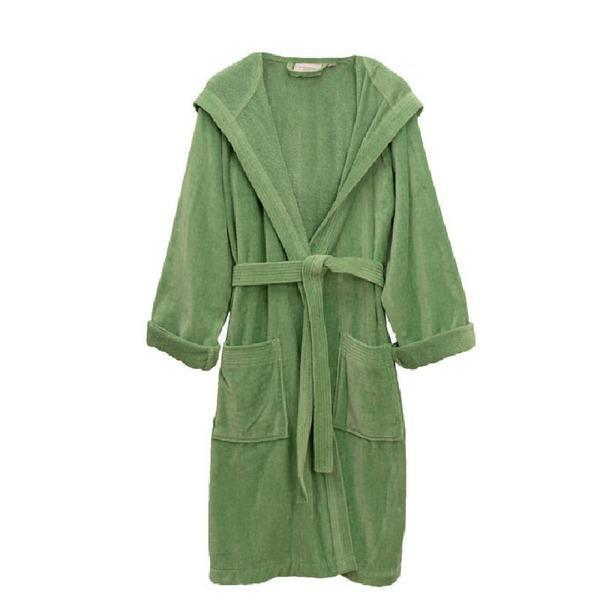 1 Pc Hooded Terry Cotton Plain Bathrobe