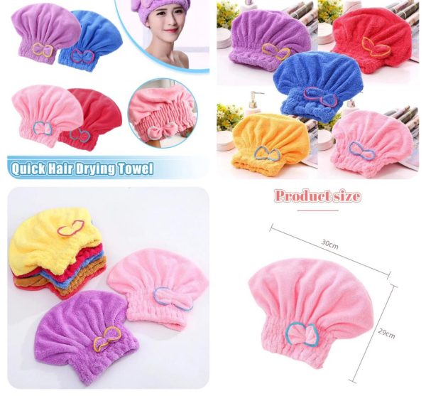 Hair Drying Towels, Ultra Absorbent Hair Drying Cap Towel For Women Adults Or Kids Girls(random Color )
