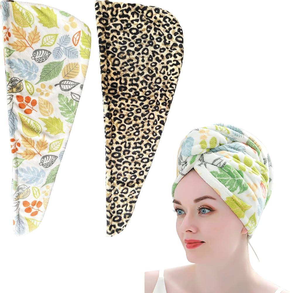 1 Pc Terry Cotton Printed Hair Dry Cap